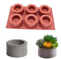قالب سيليكون 6 اوعية نباتية بشكل عصري لصب الريزن و...