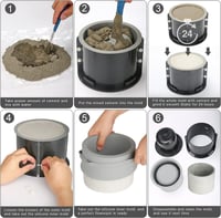 قالب سيليكون وعاء نباتي دائري عالي الجودة مع دعاما...