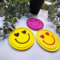 قالب سيليكون كوستر وجه سعيد مقاس 10*10 سم