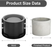قالب سيليكون وعاء نباتي دائري عالي الجودة مع دعاما...