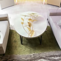 طاولة خدمة ورد مع ورق ذهب خشبية مصنوعة يدويا