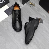 حذاء رجالي زينيا تربيل ستيتش مونتي جلد أسود