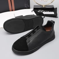 حذاء رجالي زينيا تربيل ستيتش جلد شامواه أسود