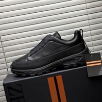 حذاء رجالي زينيا تربيل ستيتش مونتي جلد أسود