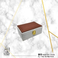 صندوق جلد (ربع توله+أوقية) فاخر مبطن بالجلد الإيطا...