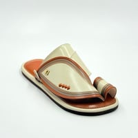 حذاء لون سكري مع جملي أرضية جلد واطي