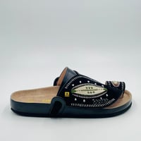 حذاء ربل طبي مطرز صوف كتان