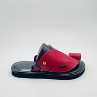 حذاء جلد سحلية طبيعي مع جلد ساق نعام طبيعي مطبوع