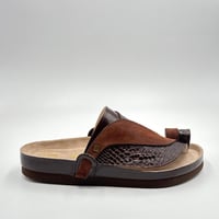 حذاء ربل طبي جلد ثعبان مطبوع مع شامواه