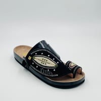 حذاء ربل طبي مطرز صوف كتان