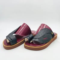 حذاء مكس جلد نعام وثعبان مطبوع