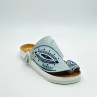 حذاء ربل طبي مطرز صوف كتان