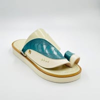 حذاء جلد ماعز مطبوع ساق نعام