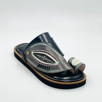 حذاء مطرز صوف كتان جلد ثعبان طبيعي