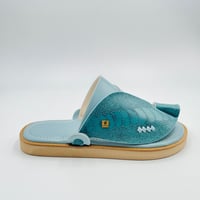 حذاء جلد ماعز مطبوع ساق نعام