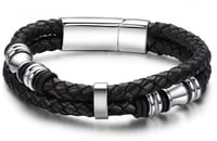 اسوارة رجالية فخمة جلد وستيل