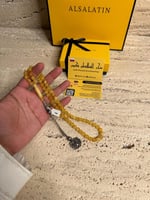 سبحه كهرمان حر شوائب طبيعية مع طربزونة فضة عيار 10...