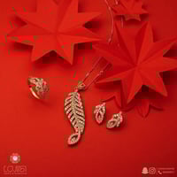 طقم زركون ناعم مطلي