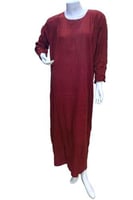 قميص لكبار السن كم طويل مع جيب