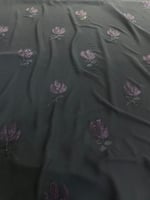 قماش شيفون تطريز خيط وكرستال ٣ متر عرضين