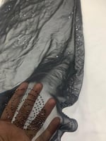 طرحة طبيعي شفافه غير مخرمة كرستال اسود