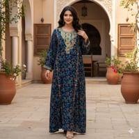 جلابية كشميري مطرزه كم طويل