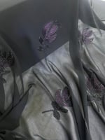 قماش شيفون تطريز خيط وكرستال ٣ متر عرضين