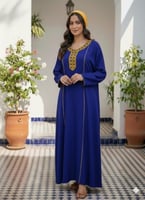 جلابية دوسري مطرزة كم طويل