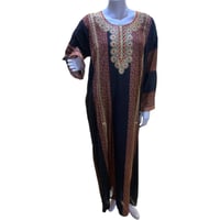 جلابية ريون مطرزة كم طويل