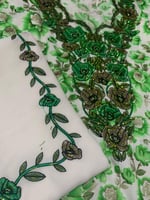 مخور اماراتي حرير مخرم بفصوص كرستال مع الطرحة