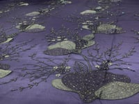 قماش سهرات تل تطريز خيط مع كرستال ٣ متر مع البطانة