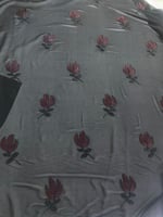 قماش شيفون تطريز خيط وكرستال ٣ متر عرضين