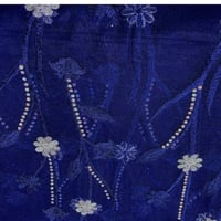 قطعة سهرة تل تطريز خيط مع كرستال مع اضافة البطانة