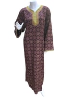 جلابية كشميري كم طويل تطريز خيط