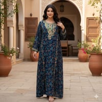 جلابية كشميري مطرزه كم طويل