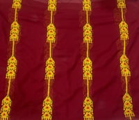 درع عسيري شيفون مطرز بخيط ٣متر ونصف (عرض واحد )