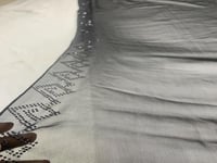 طرحة طبيعي شفافه غير مخرمة تطريز طرف واحد كرستال ا...