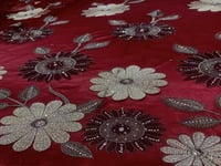 قماش سهرات تل تطريز خيط مع كرستال ٣ متر مع البطانة