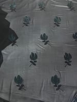 قماش شيفون تطريز خيط وكرستال ٣ متر عرضين