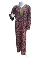 جلابية كشميري كم طويل تطريز خيط