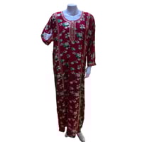 جلابية ريون مطرزة كم طويل