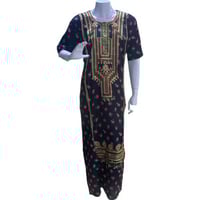 جلابية ريون مطرزة كم قصير