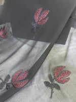 قماش شيفون تطريز خيط وكرستال ٣ متر عرضين