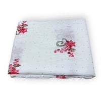 قماش سيوي مطرز خيط وكرستال بالكامل مترين ونص عرضين