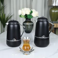 طقم ترامس أنيق وفاخر لالوزا ــ اسود فضي ــ 1 + 0.7...