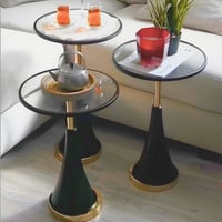 طقم طاولات 3قطع اسود ذهبي