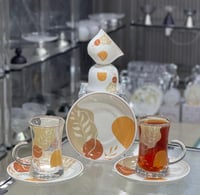 طقم فناجين وبيالات 36 قطعة منقوش