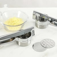 مصفاة وهراسة البطاطس من الستانلس ستيل فضي