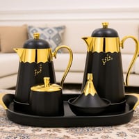 طقم 6 قطع ترمس شاي وترمس قهوة وصينية وتمرية وسكرية...