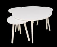 طقم طاولات خشب 5 قطع لون بني غامق